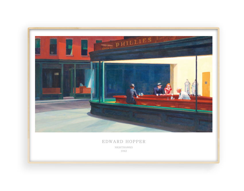 Edward Hopper, Nighthawks, 1942, print. A1 size poster.