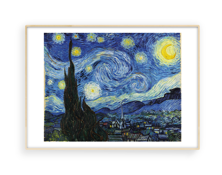 Vincent van Gogh, The Starry Night (La Nuit étoilée) – 1889, poster print. Select A4, A3, A2 or A1 size poster.